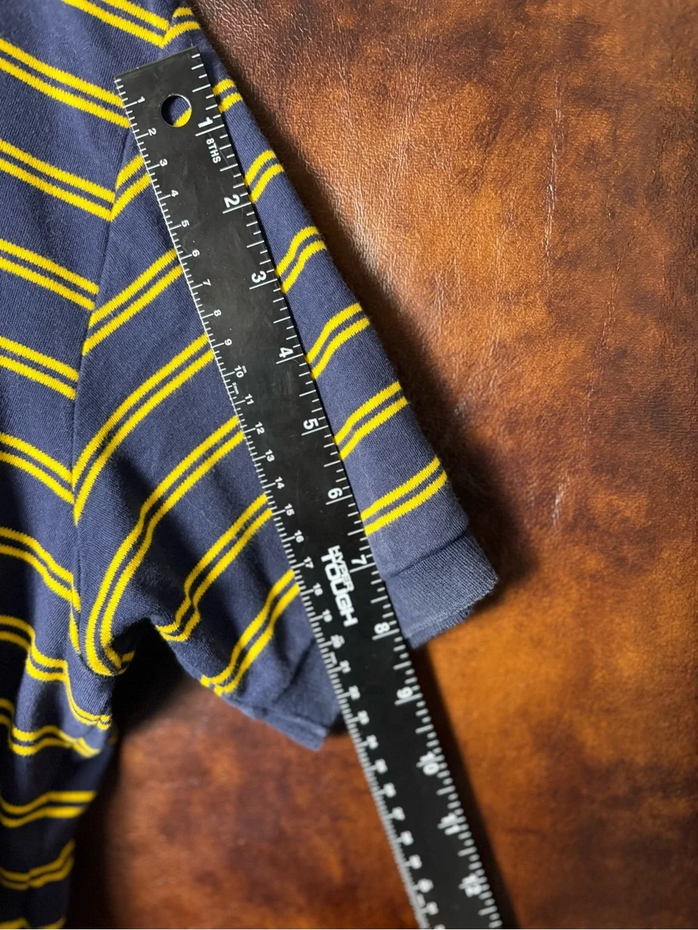 Polo by Ralph Lauren Navy & Yellow Striped Polo with Red Pony